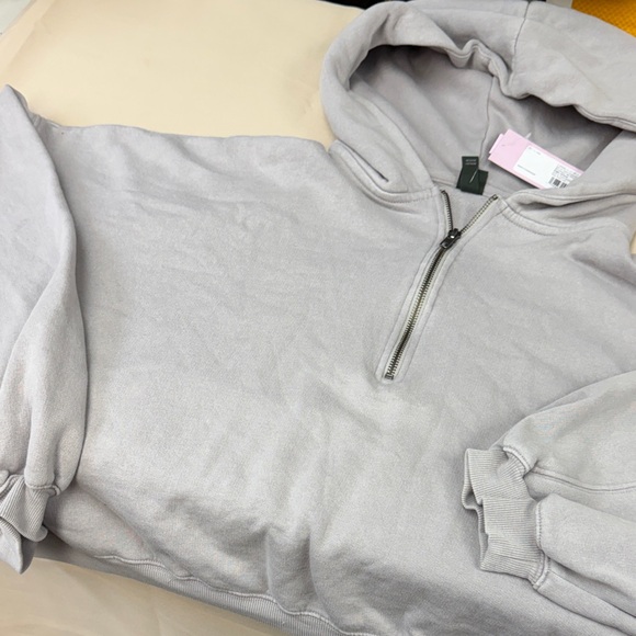 Wild Fable Gray Hoodie Sweater cropped zip up hoodie sweatshirt 2x new - Picture 5 of 8
